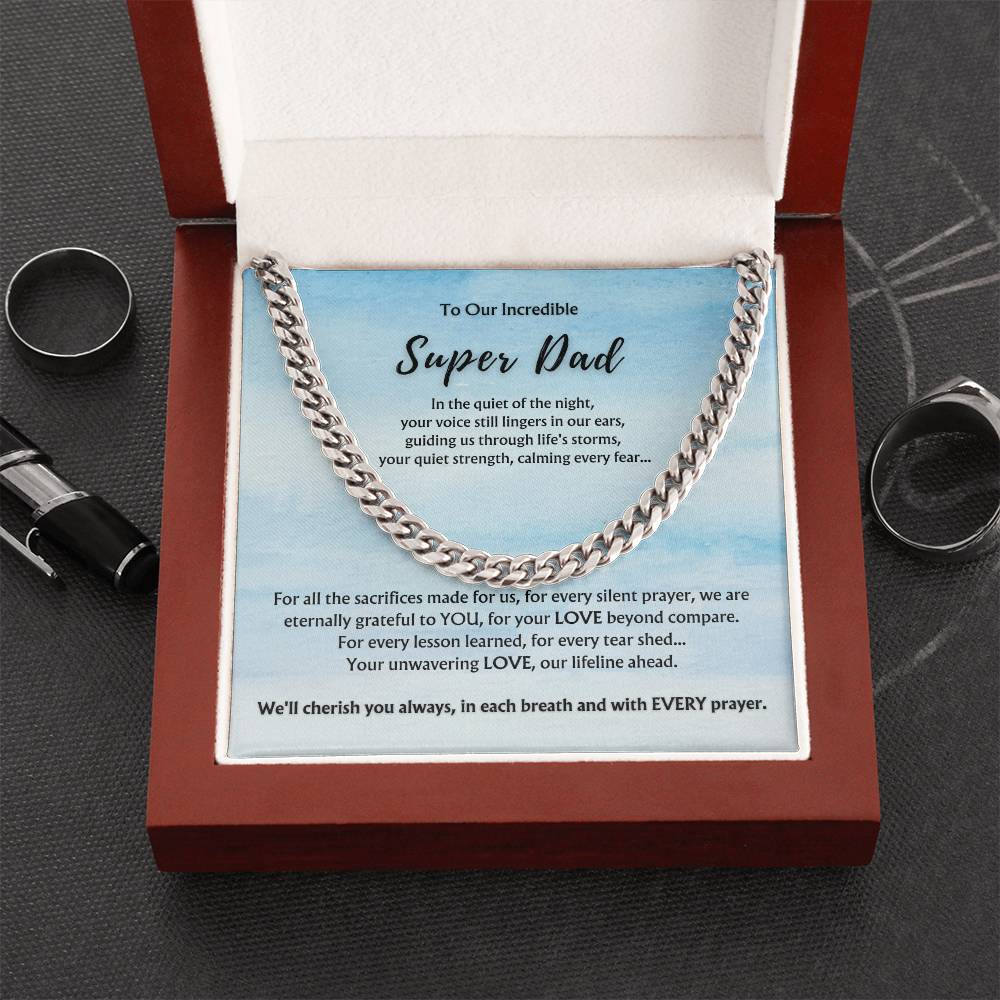 To OUR Incredible Super Dad from Multiple Children | Classy Cuban Chain | Father's Day Gift