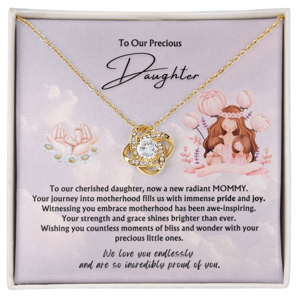 To Our Precious Daughter from Parents | Eternal Hope Pendant | New Babies | Multiples | Twins | New Mommy | Mother's Day Gift