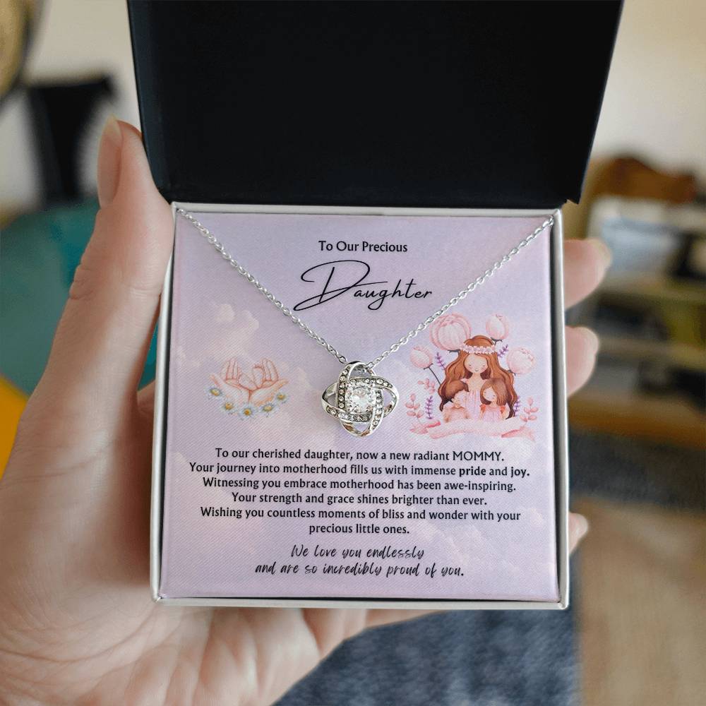 To Our Precious Daughter from Parents | Eternal Hope Pendant | New Babies | Multiples | Twins | New Mommy | Mother's Day Gift