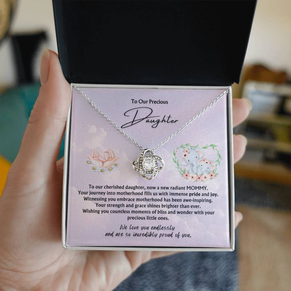 To Our Precious Daughter from Parents | Eternal Hope Pendant | New Babies | Multiples | Twins | New Mommy | Mother's Day Gift