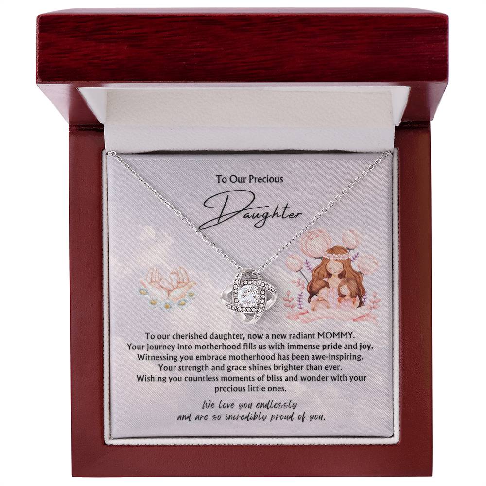 To Our Precious Daughter from Parents | Eternal Hope Pendant | New Babies | Multiples | Twins | New Mommy | Mother's Day Gift