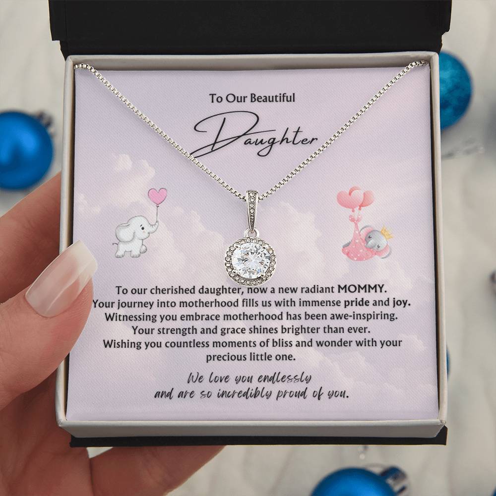 To Our Beautiful Daughter from Parents | Eternal Hope Pendant | New Baby | New Mommy | Mother's Day Gift