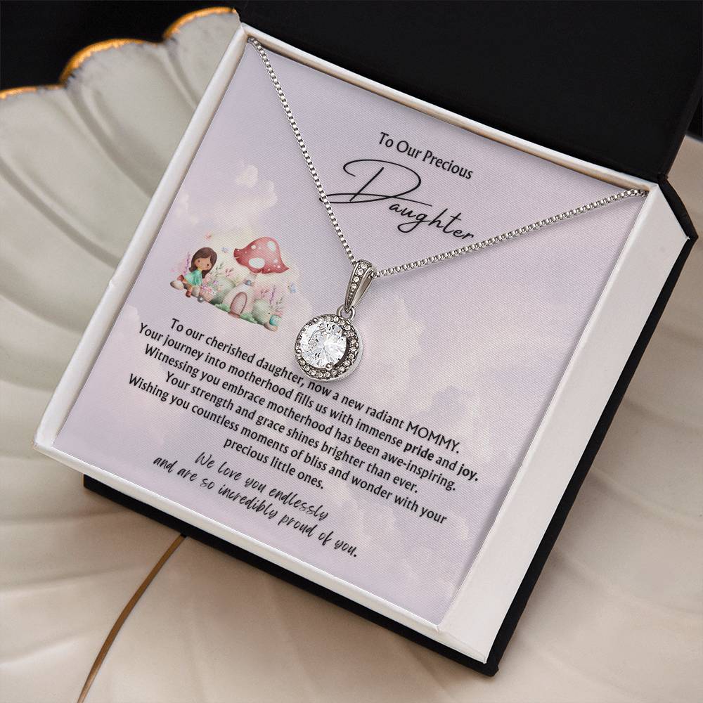 To Our Precious Daughter from Parents | Eternal Hope Pendant | New Babies | Multiples | Twins | New Mommy | Mother's Day Gift