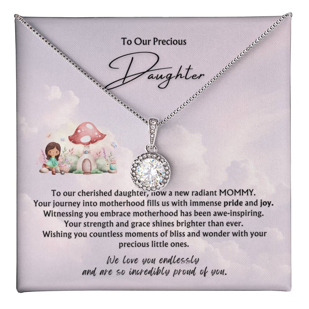 To Our Precious Daughter from Parents | Eternal Hope Pendant | New Babies | Multiples | Twins | New Mommy | Mother's Day Gift