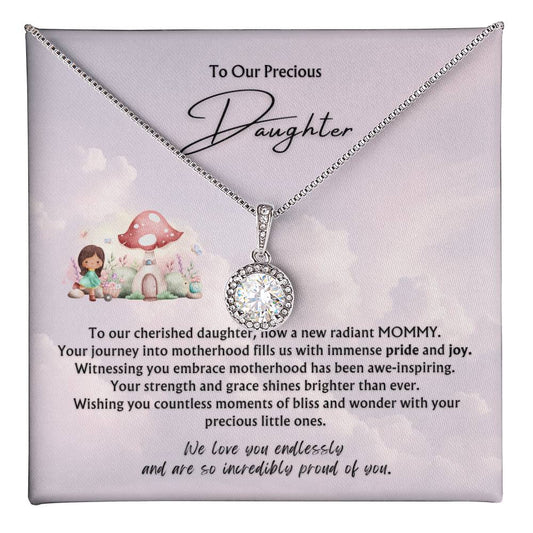 To Our Precious Daughter from Parents | Eternal Hope Pendant | New Babies | Multiples | Twins | New Mommy | Mother's Day Gift