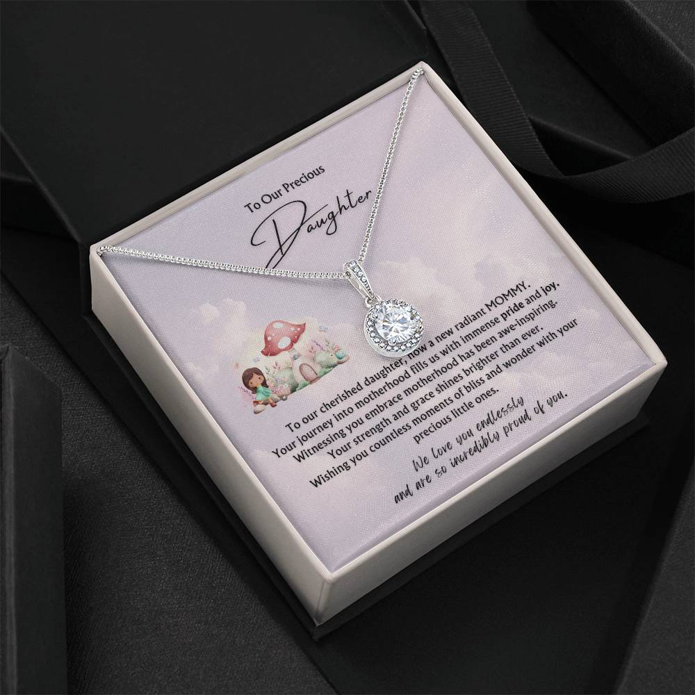 To Our Precious Daughter from Parents | Eternal Hope Pendant | New Babies | Multiples | Twins | New Mommy | Mother's Day Gift