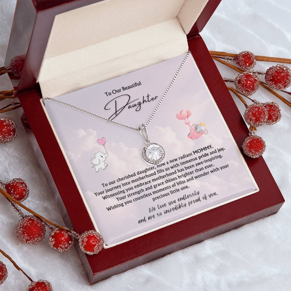 To Our Beautiful Daughter from Parents | Eternal Hope Pendant | New Baby | New Mommy | Mother's Day Gift