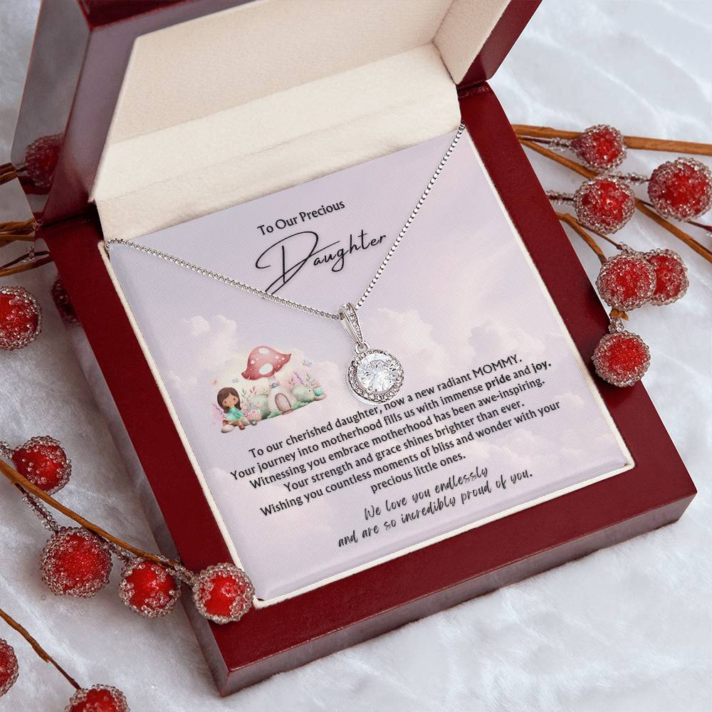 To Our Precious Daughter from Parents | Eternal Hope Pendant | New Babies | Multiples | Twins | New Mommy | Mother's Day Gift