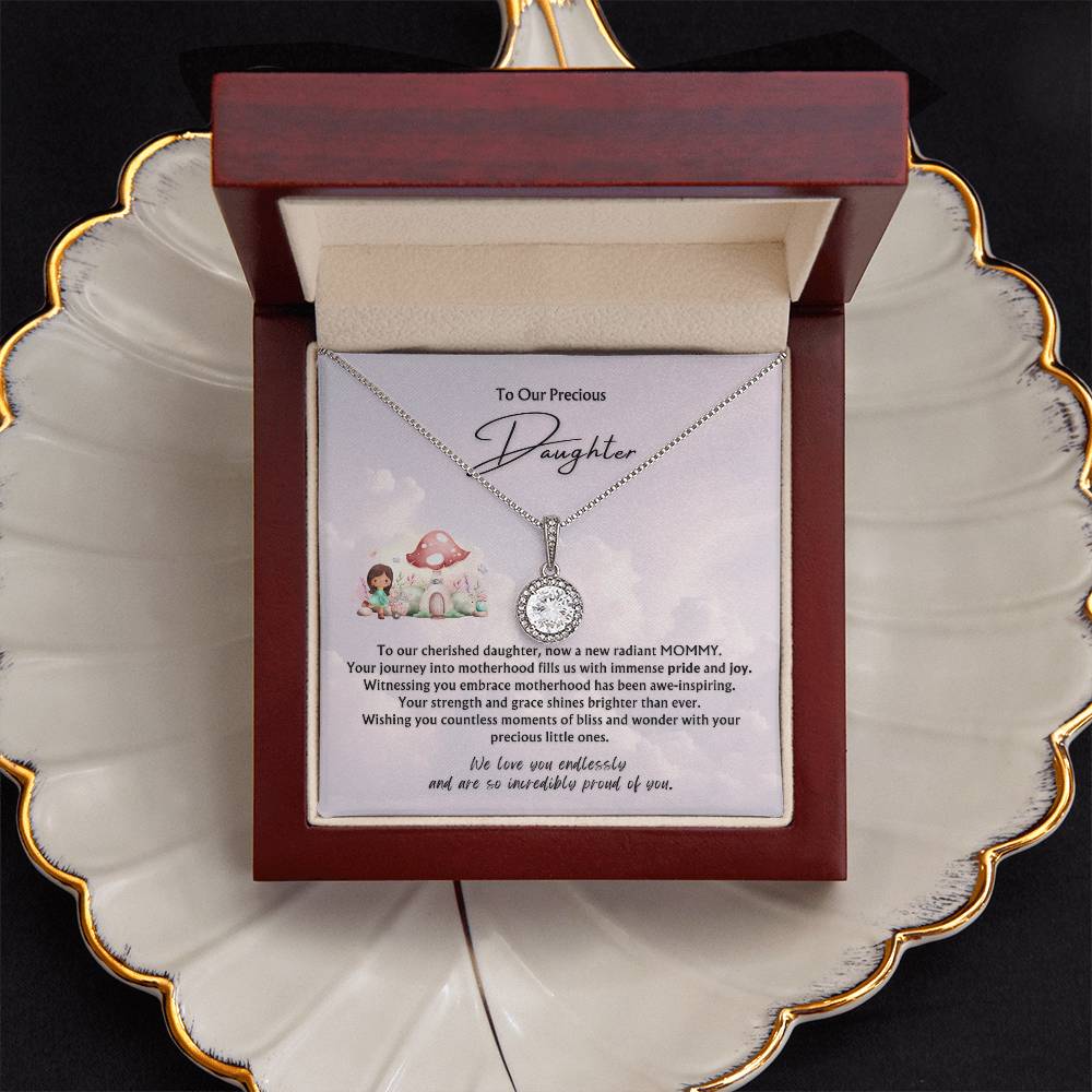 To Our Precious Daughter from Parents | Eternal Hope Pendant | New Babies | Multiples | Twins | New Mommy | Mother's Day Gift