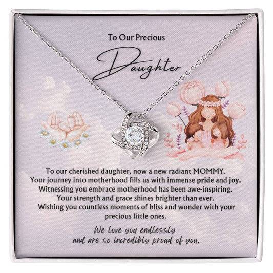 To Our Precious Daughter from Parents | Eternal Hope Pendant | New Babies | Multiples | Twins | New Mommy | Mother's Day Gift