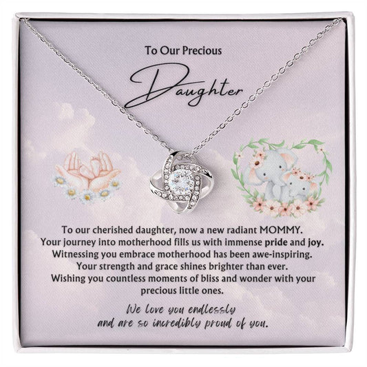 To Our Precious Daughter from Parents | Eternal Hope Pendant | New Babies | Multiples | Twins | New Mommy | Mother's Day Gift